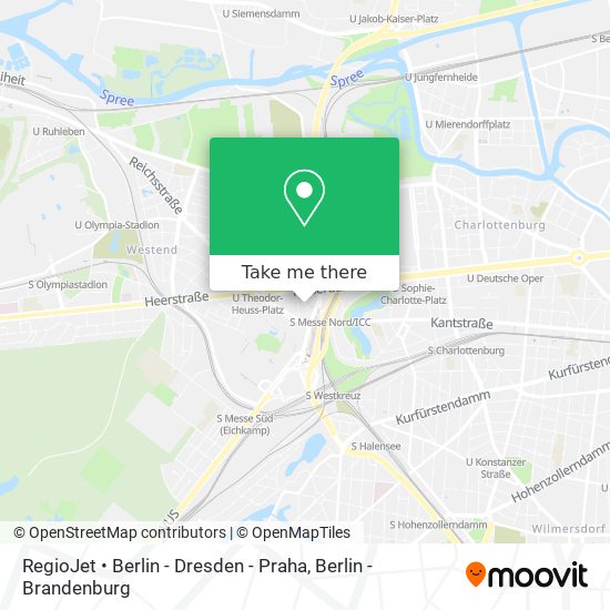 Карта RegioJet • Berlin - Dresden - Praha