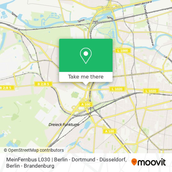 Карта MeinFernbus L030 | Berlin - Dortmund - Düsseldorf