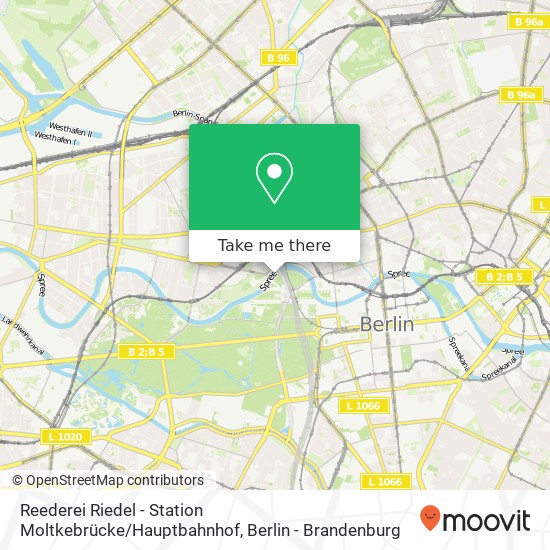 Карта Reederei Riedel - Station Moltkebrücke / Hauptbahnhof