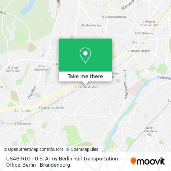 Карта USAB-RTO - U.S. Army Berlin Rail Transportation Office