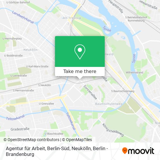 Карта Agentur für Arbeit, Berlin-Süd, Neukölln