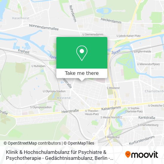 Карта Klinik & Hochschulambulanz für Psychiatre & Psychotherapie - Gedächtnisambulanz