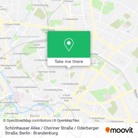 Карта Schönhauser Allee / Choriner Straße / Oderberger Straße