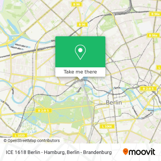 ICE 1618 Berlin - Hamburg map