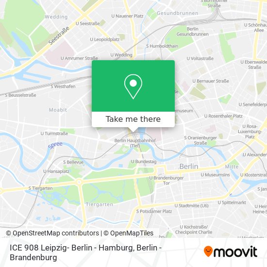 ICE 908 Leipzig- Berlin - Hamburg map