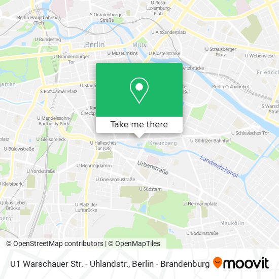 U1 Warschauer Str. - Uhlandstr. map