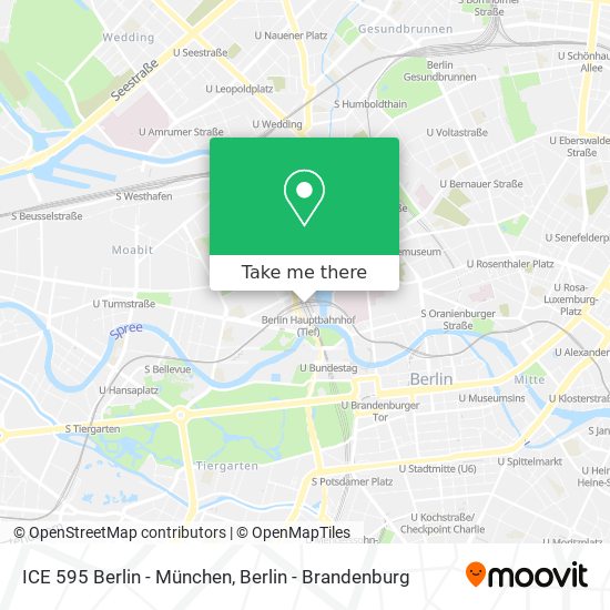 ICE 595 Berlin - München map