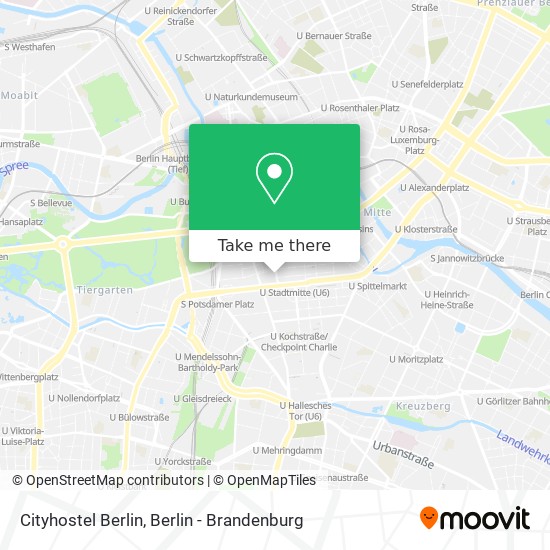 Cityhostel Berlin map