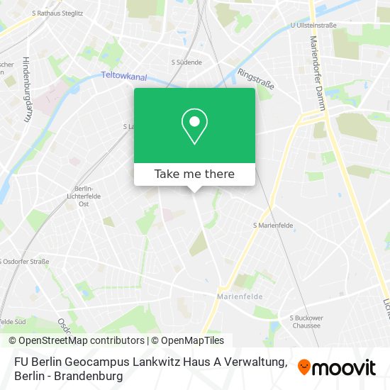 Карта FU Berlin Geocampus Lankwitz Haus A Verwaltung