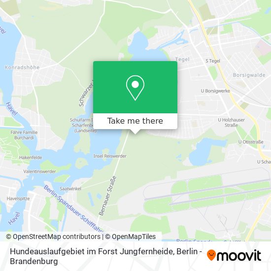 Hundeauslaufgebiet im Forst Jungfernheide map