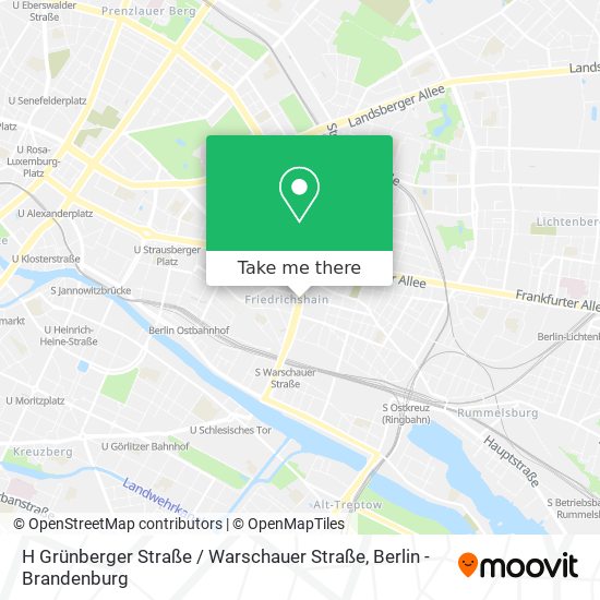 Карта H Grünberger Straße / Warschauer Straße
