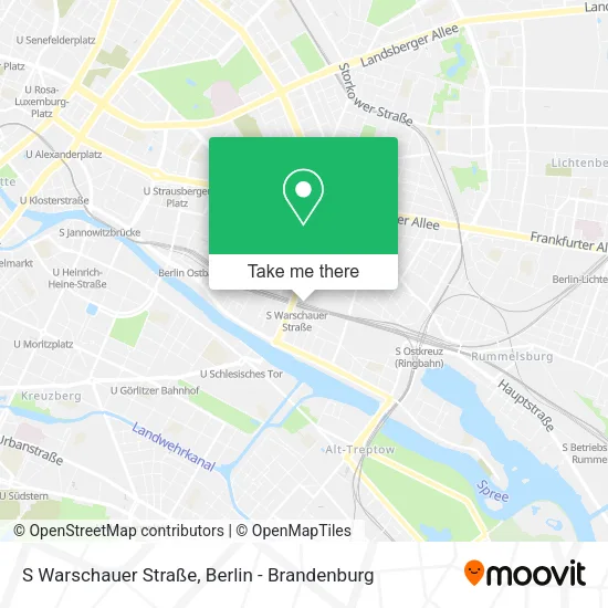 S Warschauer Straße map