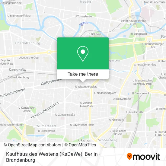 Карта Kaufhaus des Westens (KaDeWe)