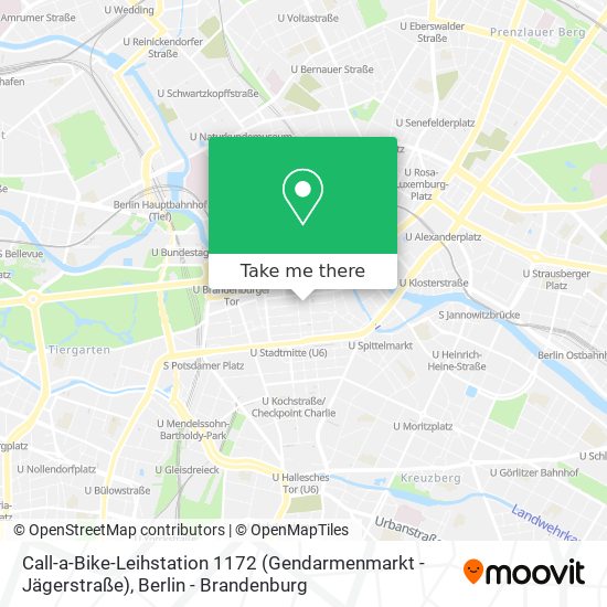 Карта Call-a-Bike-Leihstation 1172 (Gendarmenmarkt - Jägerstraße)