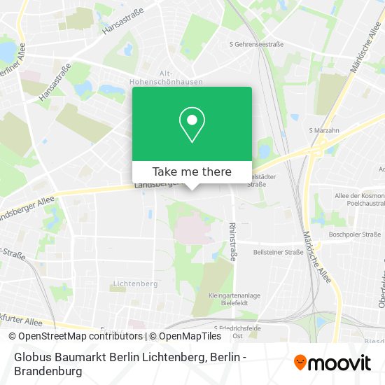 Карта Globus Baumarkt Berlin Lichtenberg