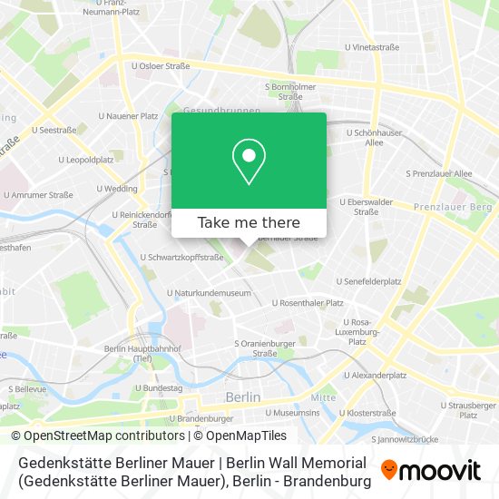 Карта Gedenkstätte Berliner Mauer | Berlin Wall Memorial