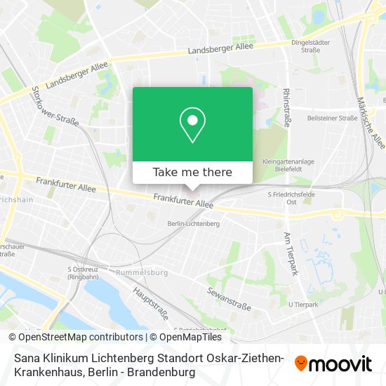 Sana Klinikum Lichtenberg Standort Oskar-Ziethen-Krankenhaus map