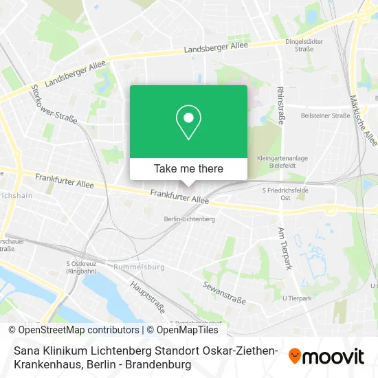 Sana Klinikum Lichtenberg Standort Oskar-Ziethen-Krankenhaus map