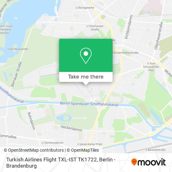 Карта Turkish Airlines Flight TXL-IST TK1722