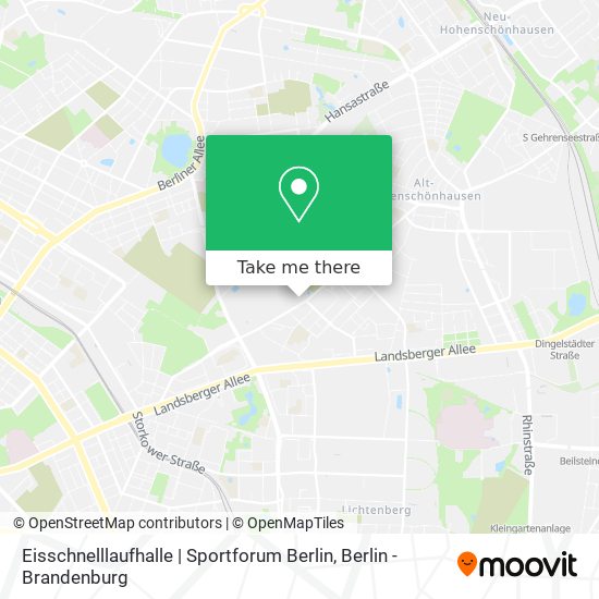 Карта Eisschnelllaufhalle | Sportforum Berlin