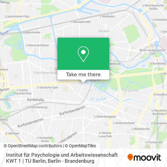 Карта Institut für Psychologie und Arbeitswissenschaft KWT 1 | TU Berlin
