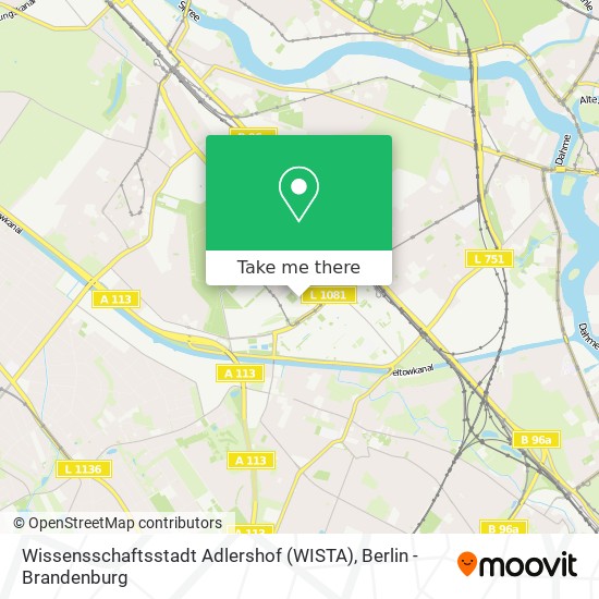 Wissensschaftsstadt Adlershof (WISTA) map