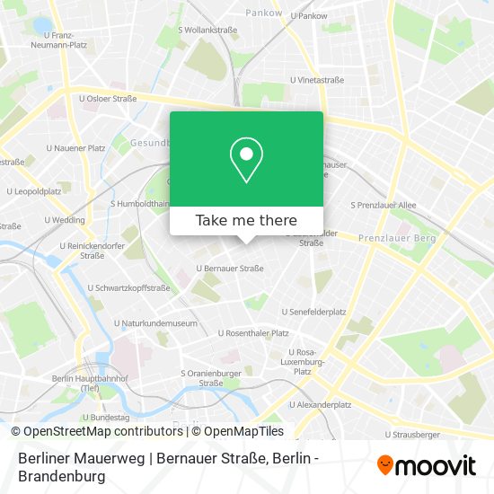 Карта Berliner Mauerweg | Bernauer Straße
