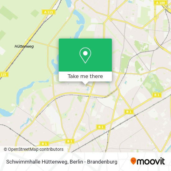 Schwimmhalle Hüttenweg map
