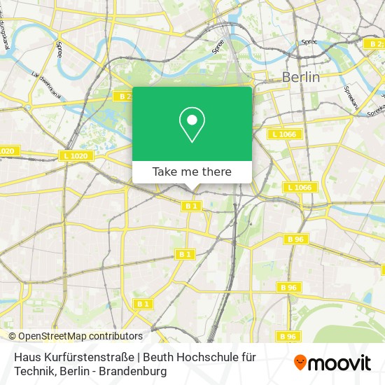 Карта Haus Kurfürstenstraße | Beuth Hochschule für Technik