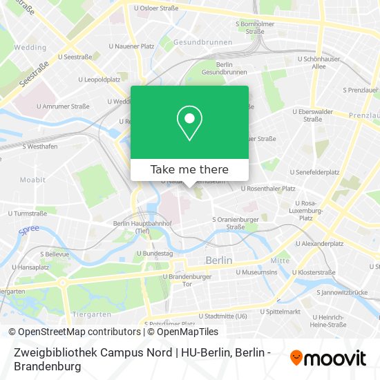Карта Zweigbibliothek Campus Nord | HU-Berlin