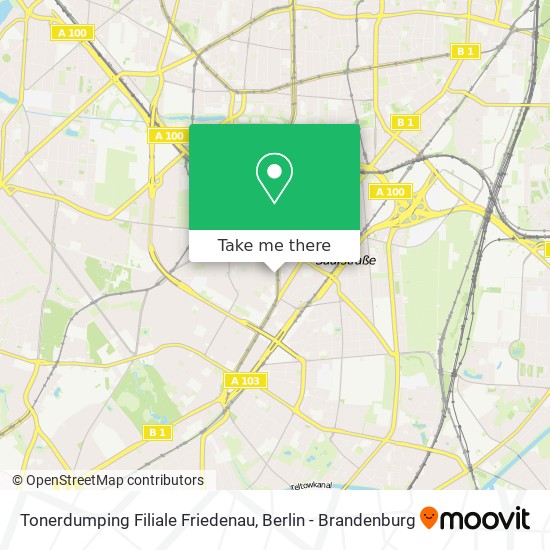 Tonerdumping Filiale Friedenau map