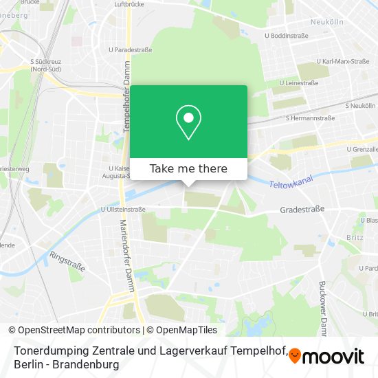 Tonerdumping Zentrale und Lagerverkauf Tempelhof map