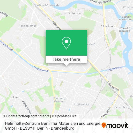 Карта Helmholtz-Zentrum Berlin für Materialen und Energie GmbH - BESSY II