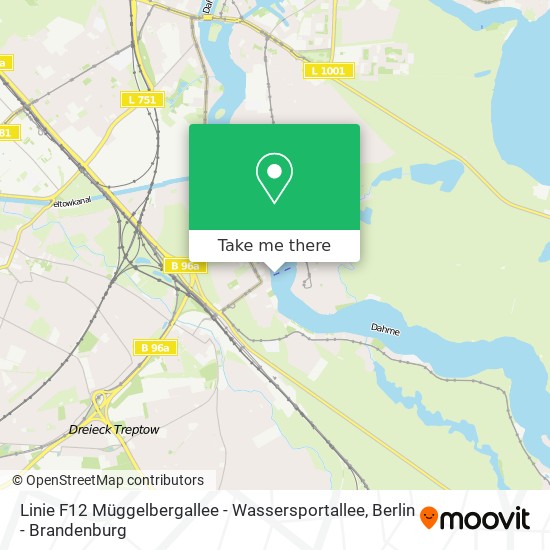 Linie F12 Müggelbergallee - Wassersportallee map