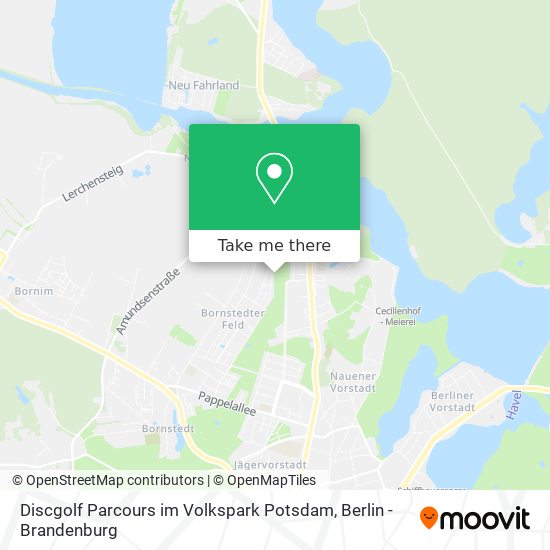 Discgolf Parcours im Volkspark Potsdam map