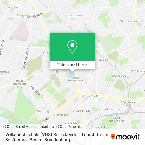 Карта Volkshochschule (VHS) Reinickendorf Lehrstätte am Schäfersee