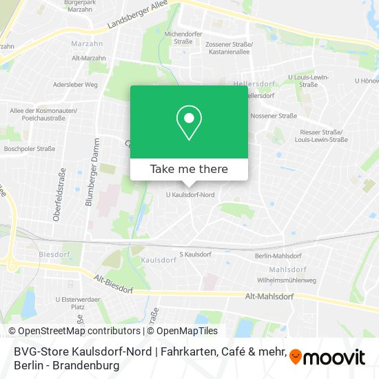 BVG-Store Kaulsdorf-Nord | Fahrkarten, Café & mehr map