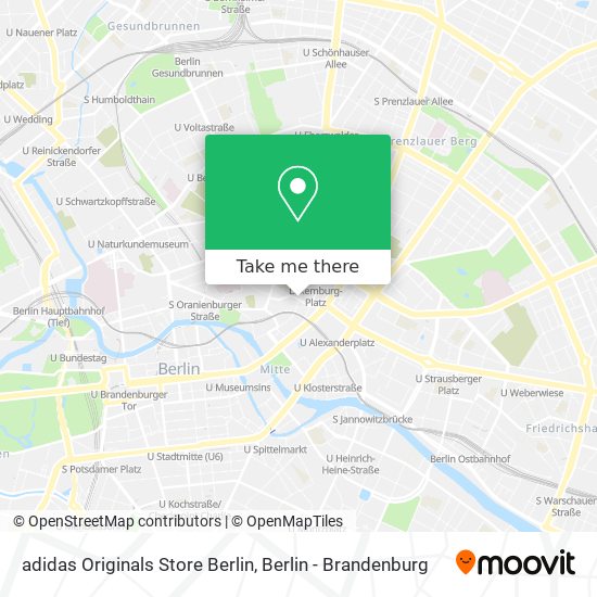 indelukke Alarmerende fax How to get to adidas Originals Store Berlin in Berlin Mitte by Bus, Subway,  S-Bahn or Train?