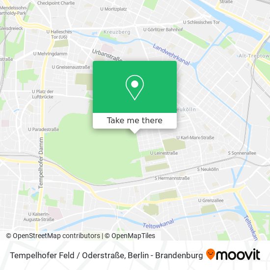 Карта Tempelhofer Feld / Oderstraße