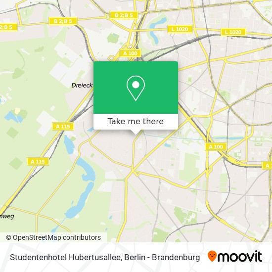 Studentenhotel Hubertusallee map