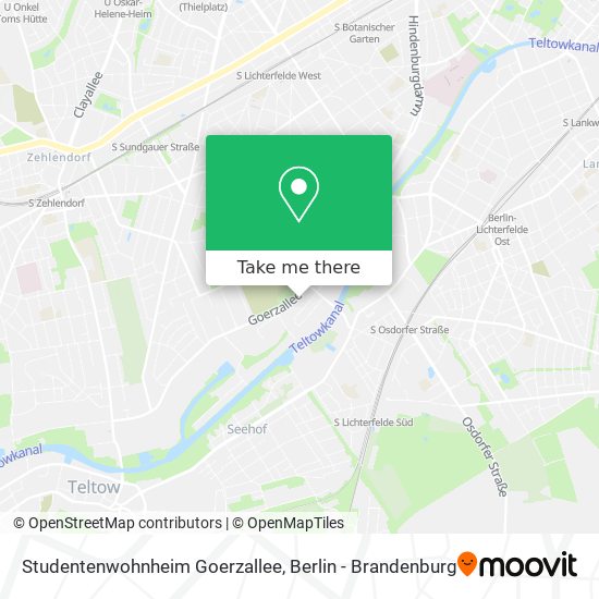 Карта Studentenwohnheim Goerzallee