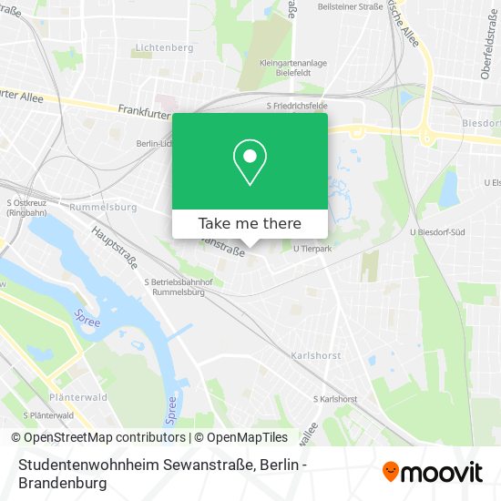 Карта Studentenwohnheim Sewanstraße