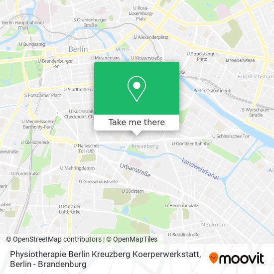 Physiotherapie Berlin Kreuzberg Koerperwerkstatt map