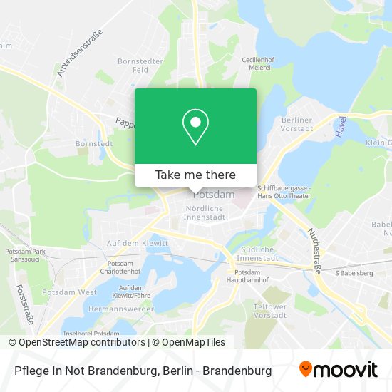 Pflege In Not Brandenburg map