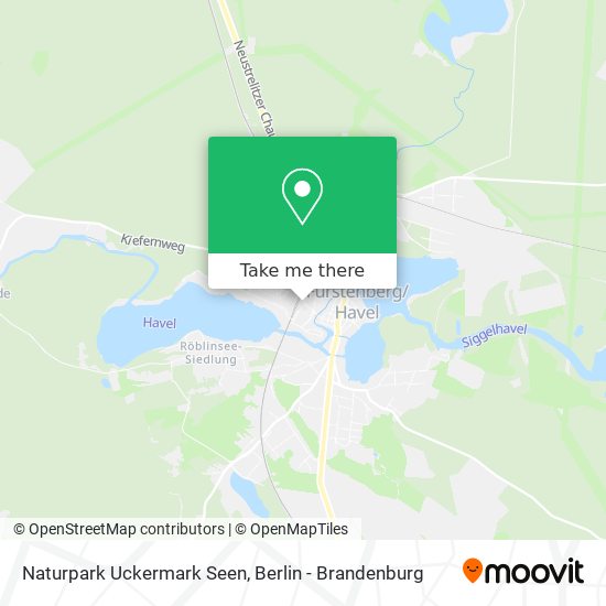 Naturpark Uckermark Seen map