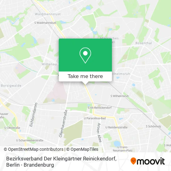 Карта Bezirksverband Der Kleingärtner Reinickendorf