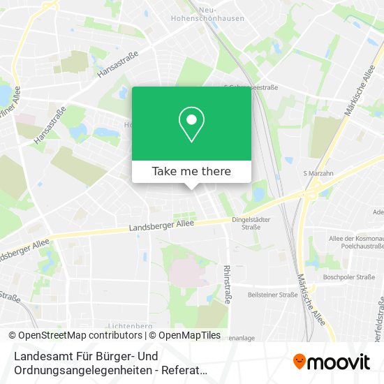 Landesamt Für Bürger- Und Ordnungsangelegenheiten - Referat Kraftfahrzeugzulassung map