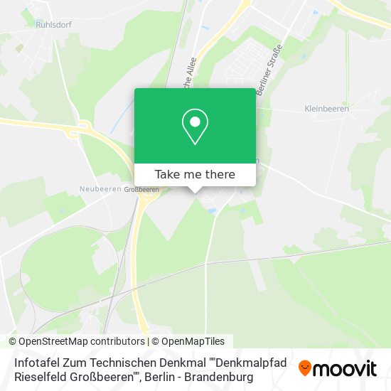 Infotafel Zum Technischen Denkmal ""Denkmalpfad Rieselfeld Großbeeren"" map