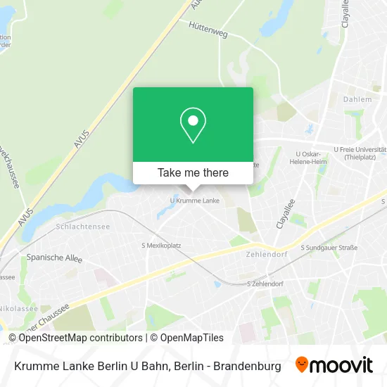 Карта Krumme Lanke Berlin U Bahn