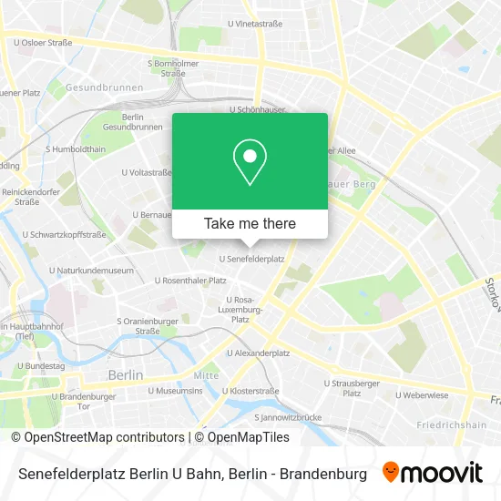 Карта Senefelderplatz Berlin U Bahn